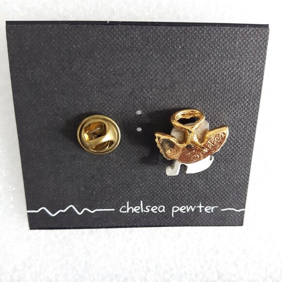 Chelsea Pewter Dog Angel Pin, Cartoon Dog Lapel Pin - Picture 3 of 5